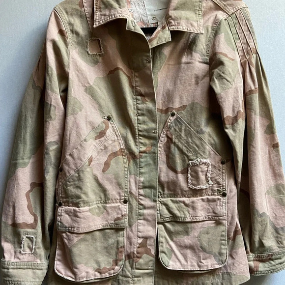 Anthropologie Lida Utility Camo Fringe Jacket Sz  XS - Picture 8 of 14